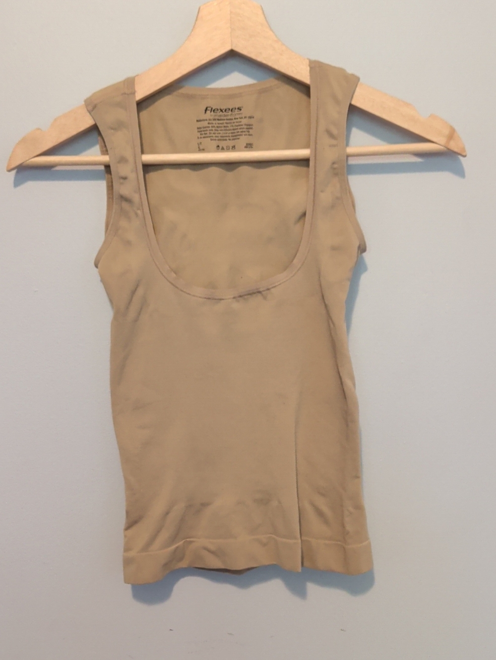 Flexees Tan Scoop Neck Shapeware Tank Top